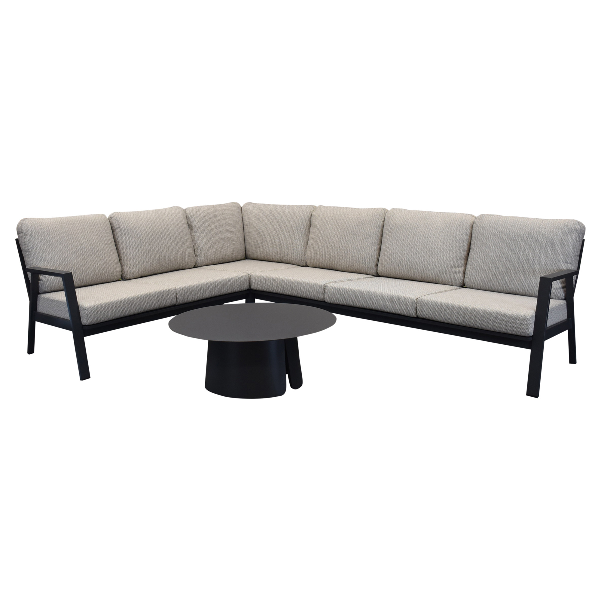 AVH-Collectie Barolo hoek loungeset 4 delig aluminium antraciet