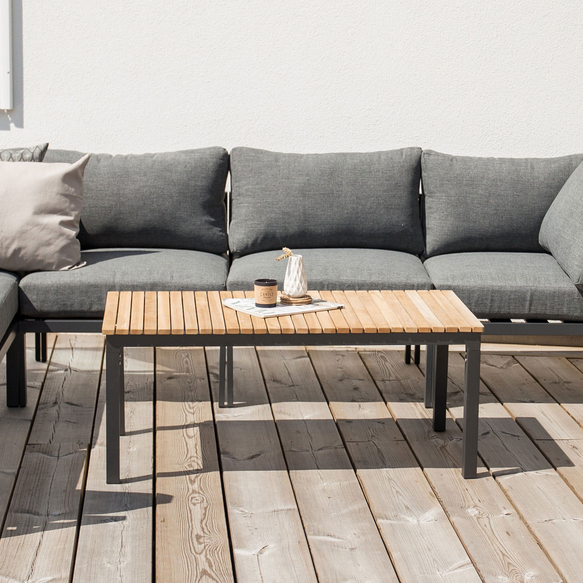 Nohr Loungetafel Markeia Teakhout, 110 x 60cm - Zwart