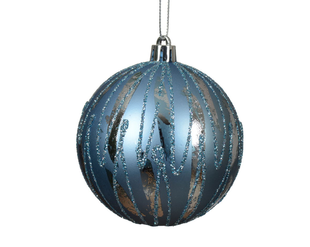 Decoris Kerstballen kunststof d8 cm ijsblauw - 