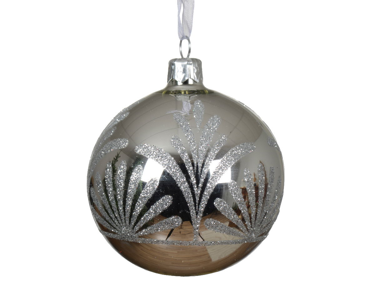 Decoris Kerstballen glas d8 cm zilver B - 