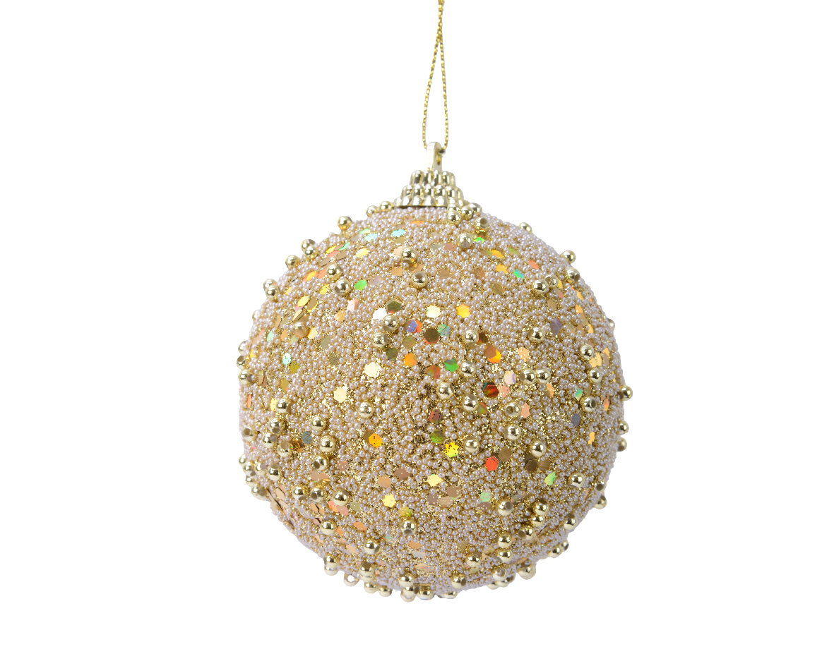 Decoris kerstbal foam d8 cm licht goud II kerst - 