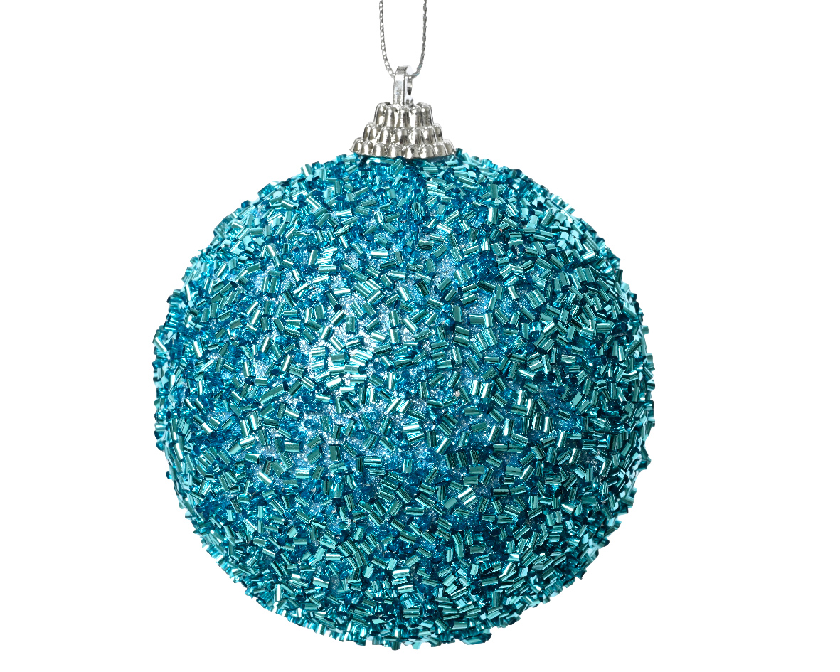 Decoris Kerstbal foam d8 cm suiker blauw kerst - 