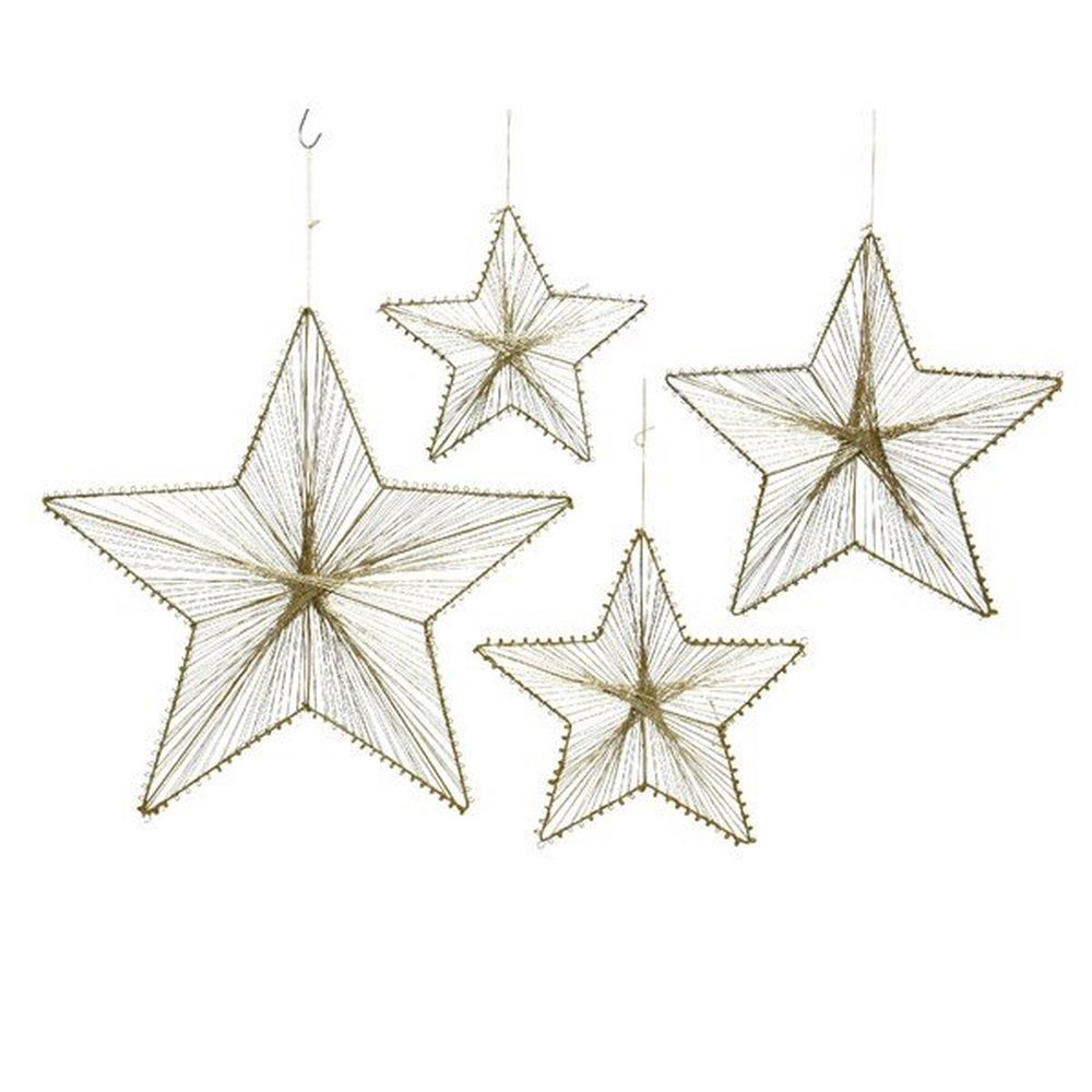 Decoris Ster ijzer metallic hang 30h0,5 cm goud - 