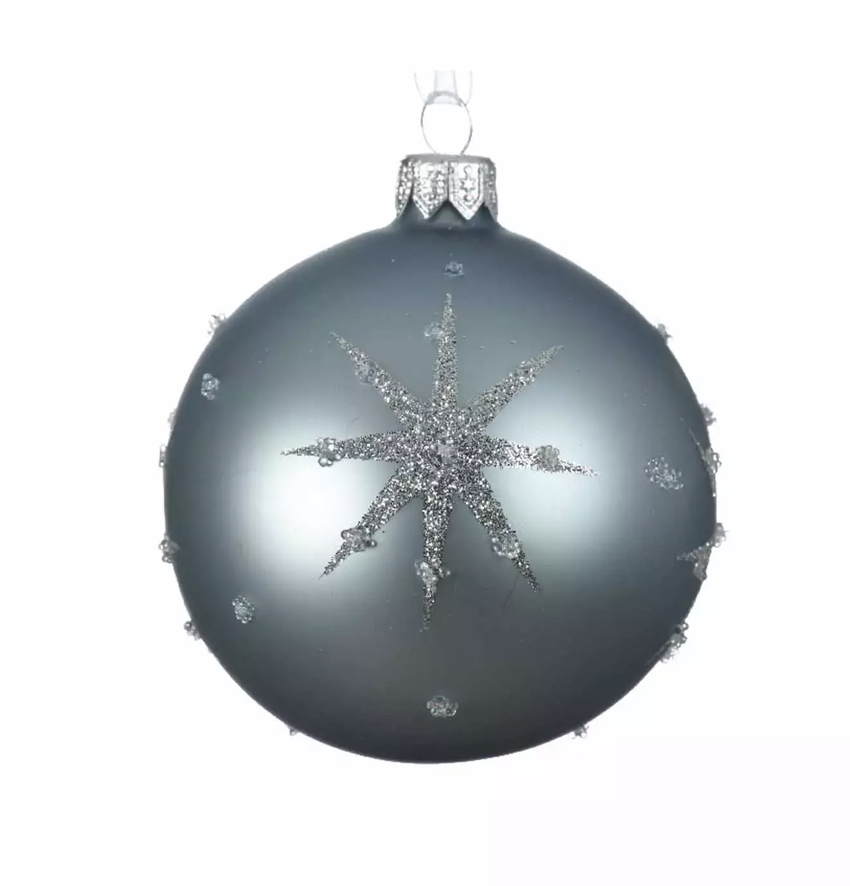 KSD Kerstbal glas d8cm mistig blauw a2 - 