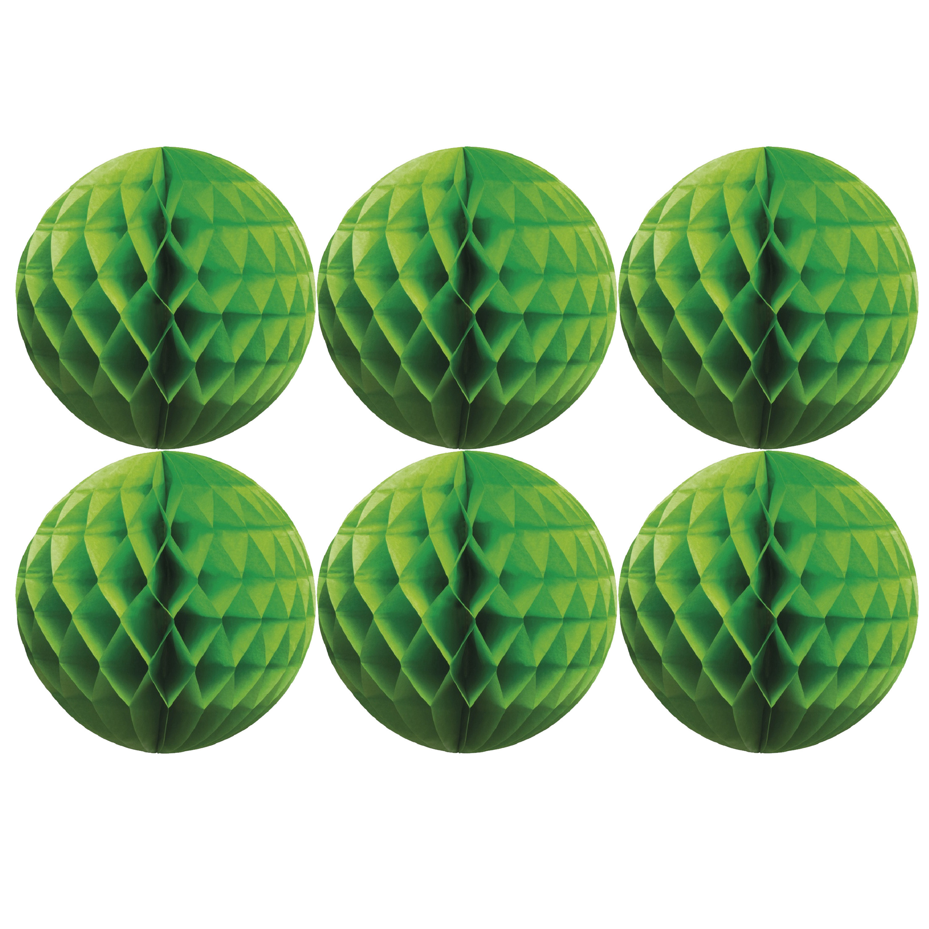 Merkloos Papieren kerstballen - 6x - groen - 10 cm - kerstversiering -