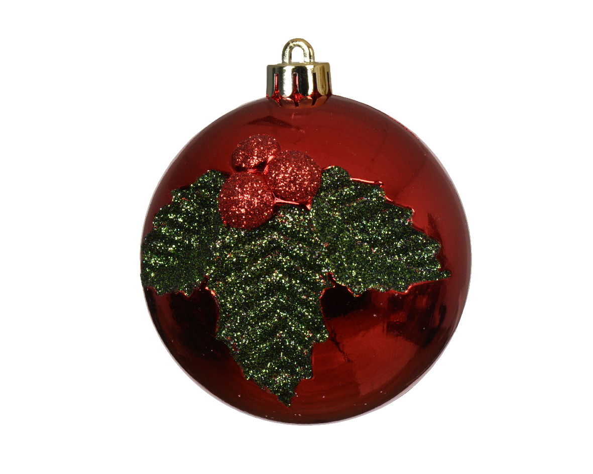 Decoris Kerstbal kunststof d8 cm rood - 