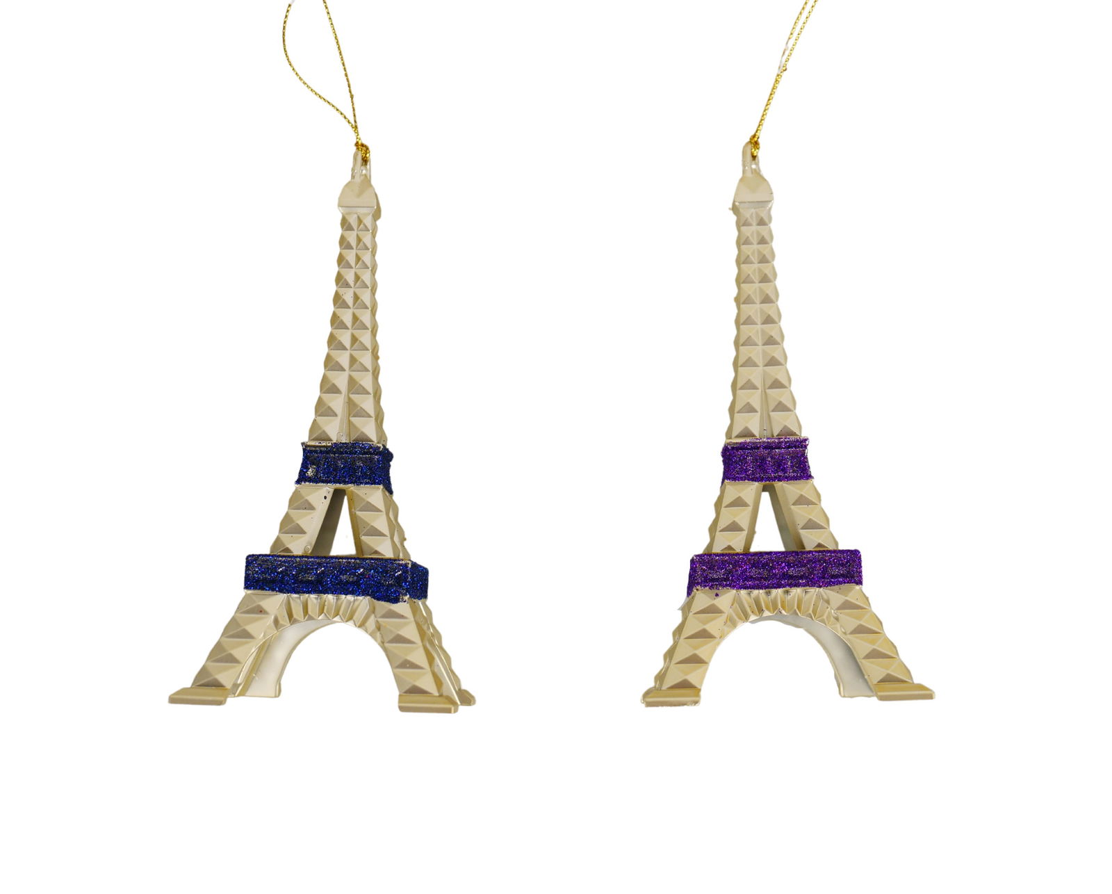 Kurt S. Adler 6 inch Eiffel Tower Ornament X 2. IV 5x5x10 cm kerstornament - 