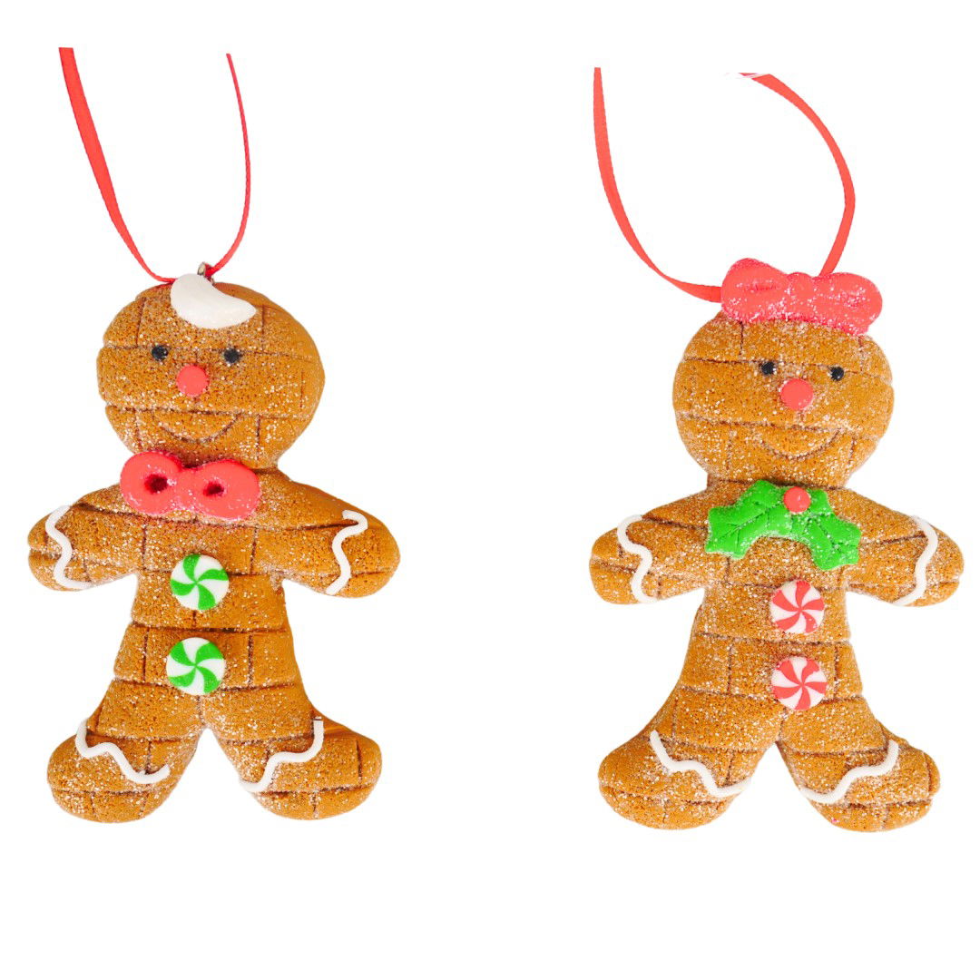 Kurt S. Adler 3.375 inch H Clay Dough Gingerbread Orna X 2. 5x5x10 cm kerstornament - 