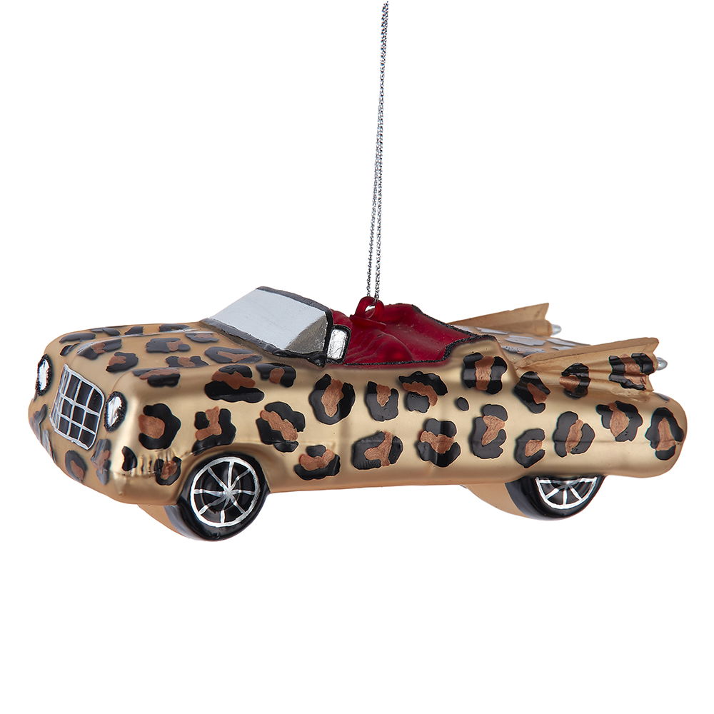 Kurt S. Adler 5 inch Leopard Print Glass Car Orn 12,7x5,715x4,445 cm kerstornament - 