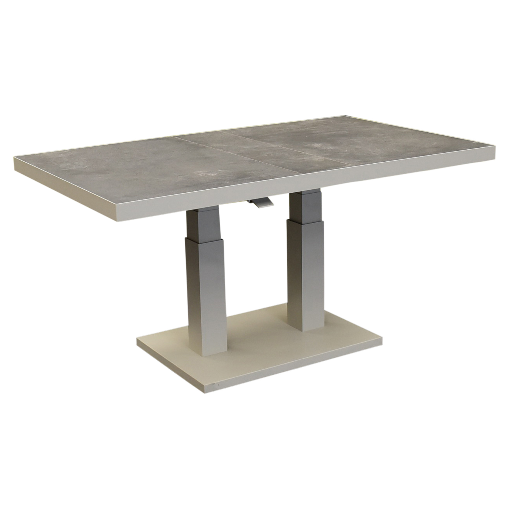 AVH-Collectie Pacific lounge-diningtafel 140x85xH49-72 cm in hoogte verstelbaar aluminium latte ceramic