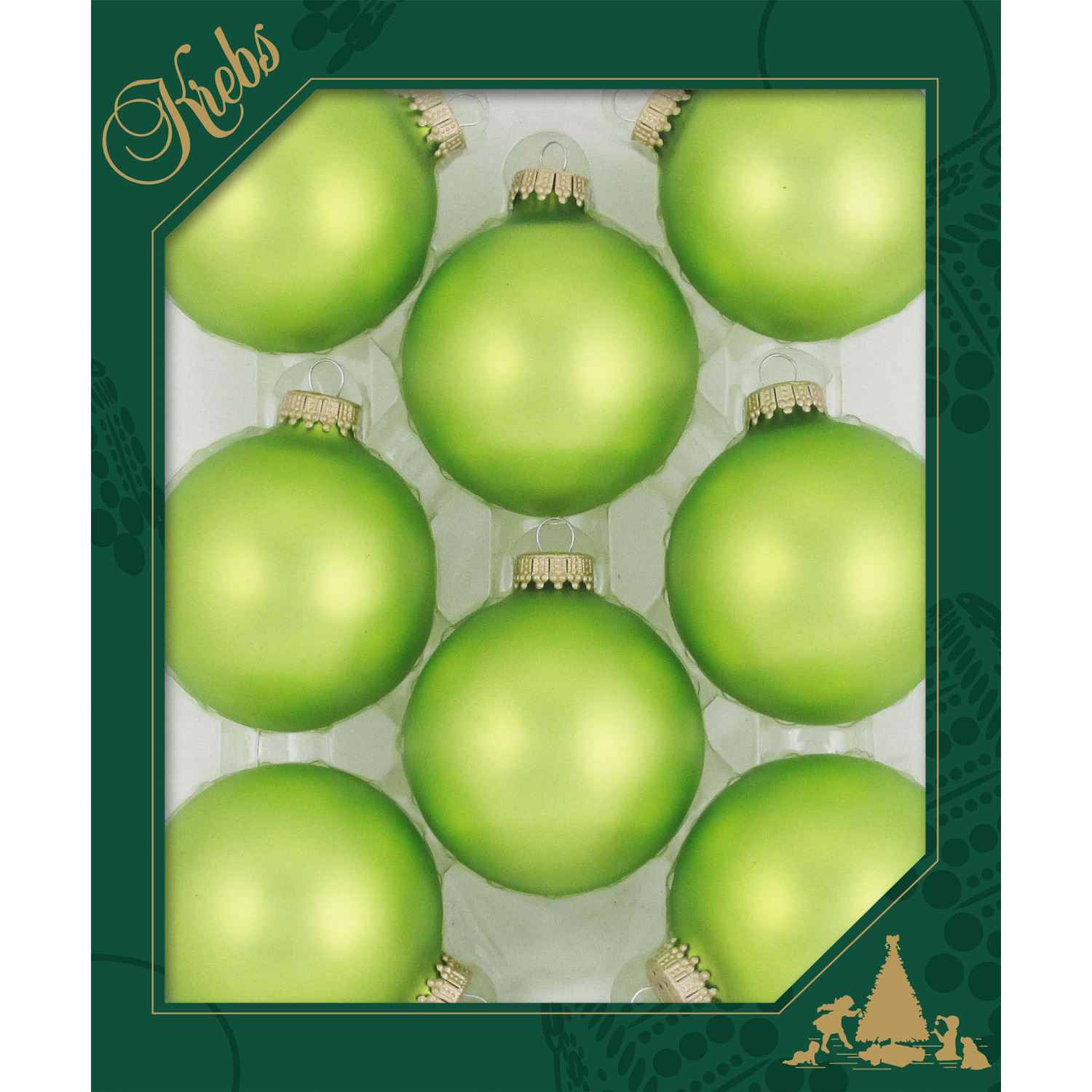 Krebs 8x stuks glazen kerstballen 7 cm parrot velvet groen -