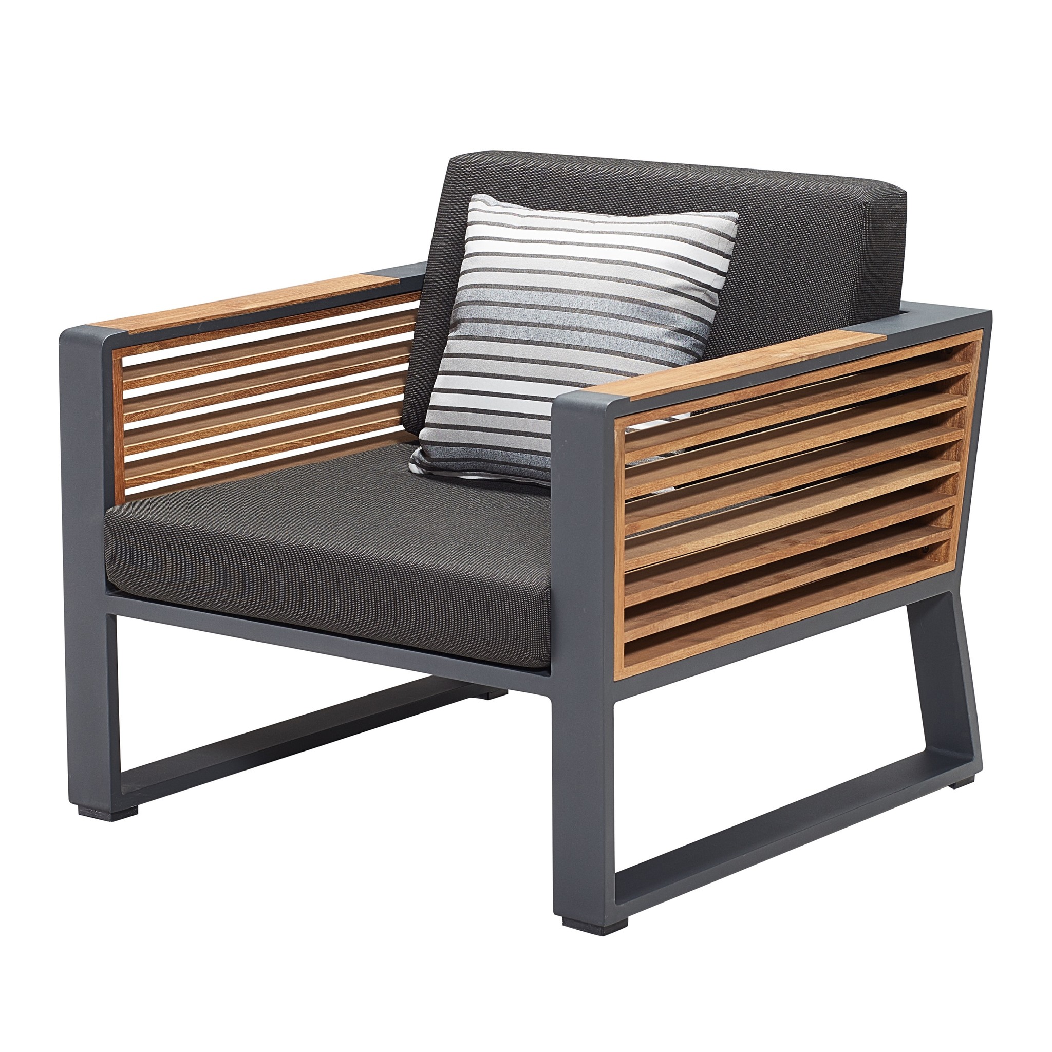 Higold New York lounge tuinstoel aluminium antraciet teak