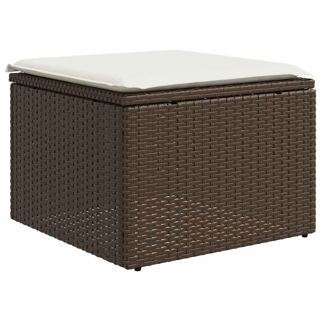 vidaXL 6-delige Loungeset met kussens poly rattan bruin