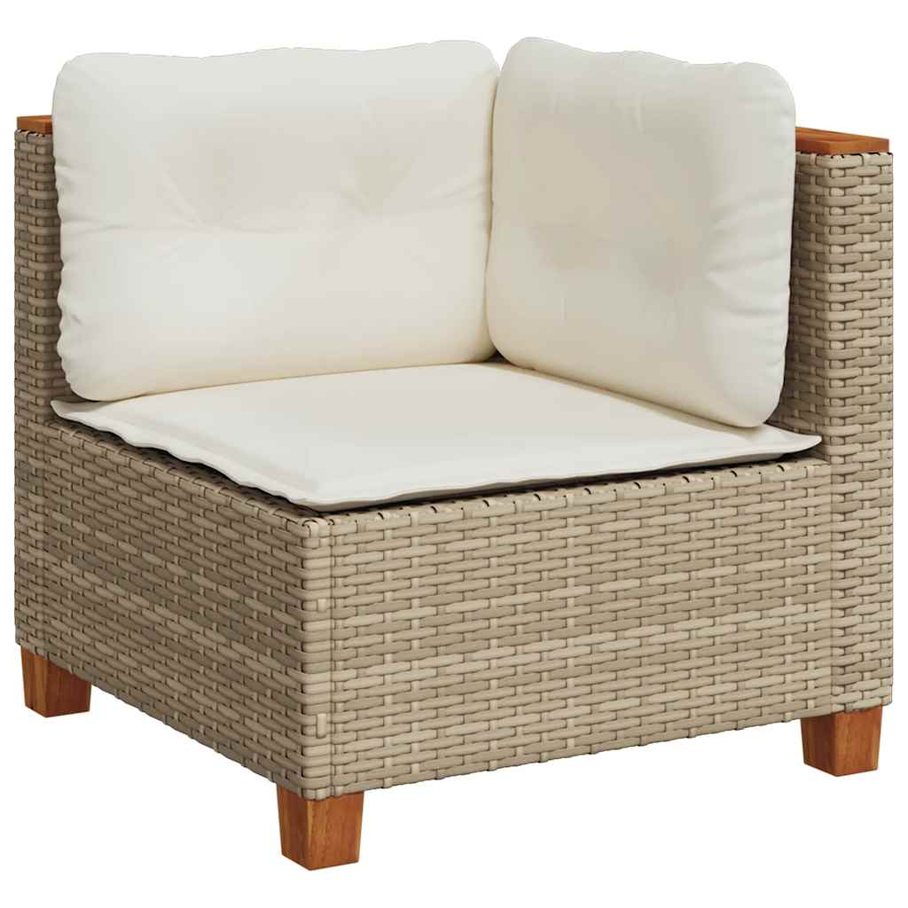 vidaXL 8-delige Loungeset met kussens poly rattan beige