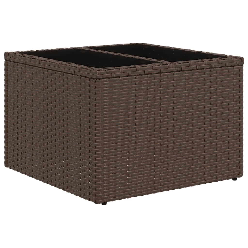 vidaXL 9-delige Loungeset met kussens poly rattan bruin