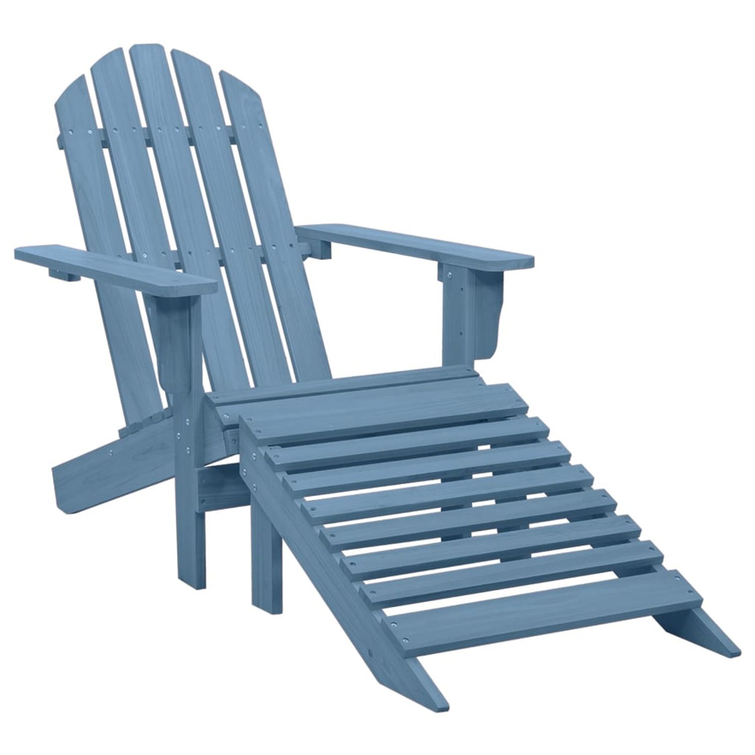 VIDAXL  Hout - Tuinstoel Adirondack Met Voetenbank Massief Vurenhout - Tls315865