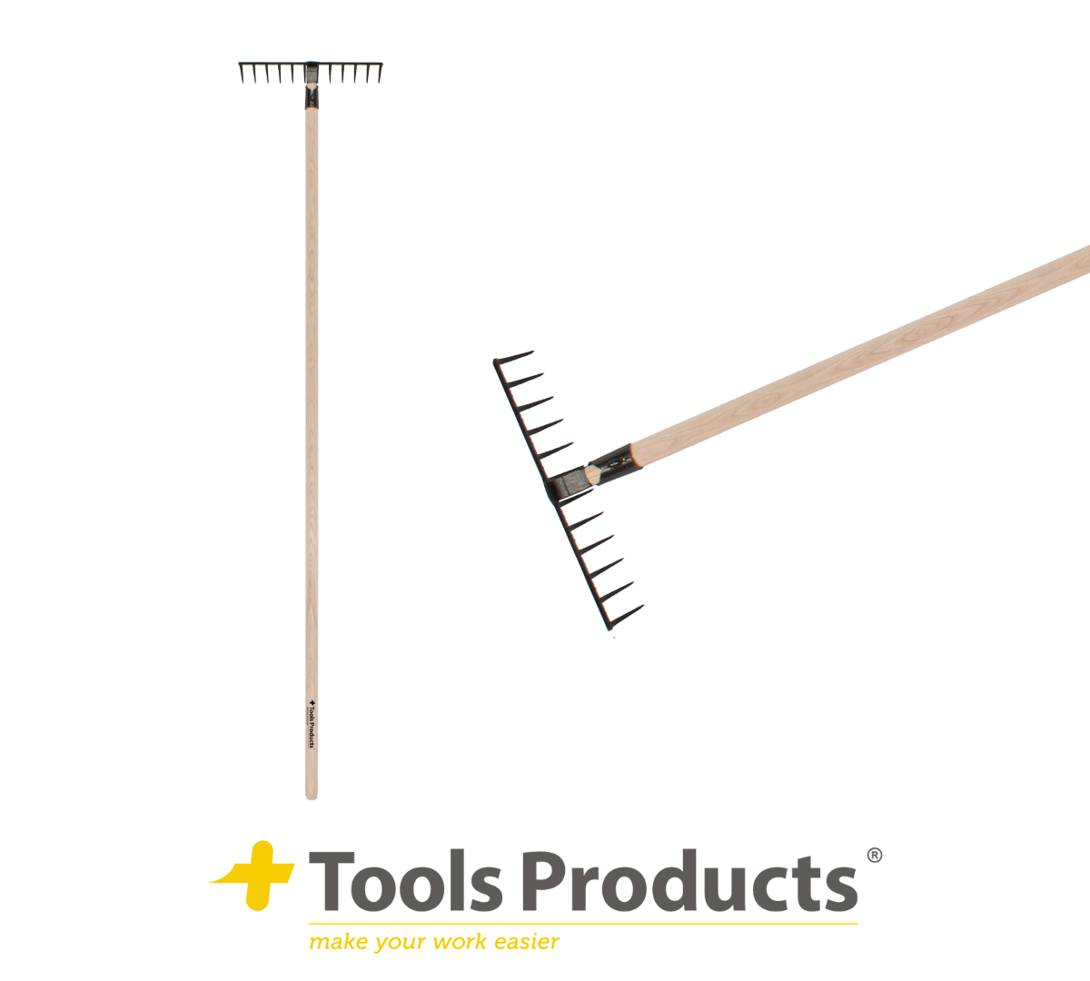 +Tools Tuinhark verzinkt | 14 tands | met steel