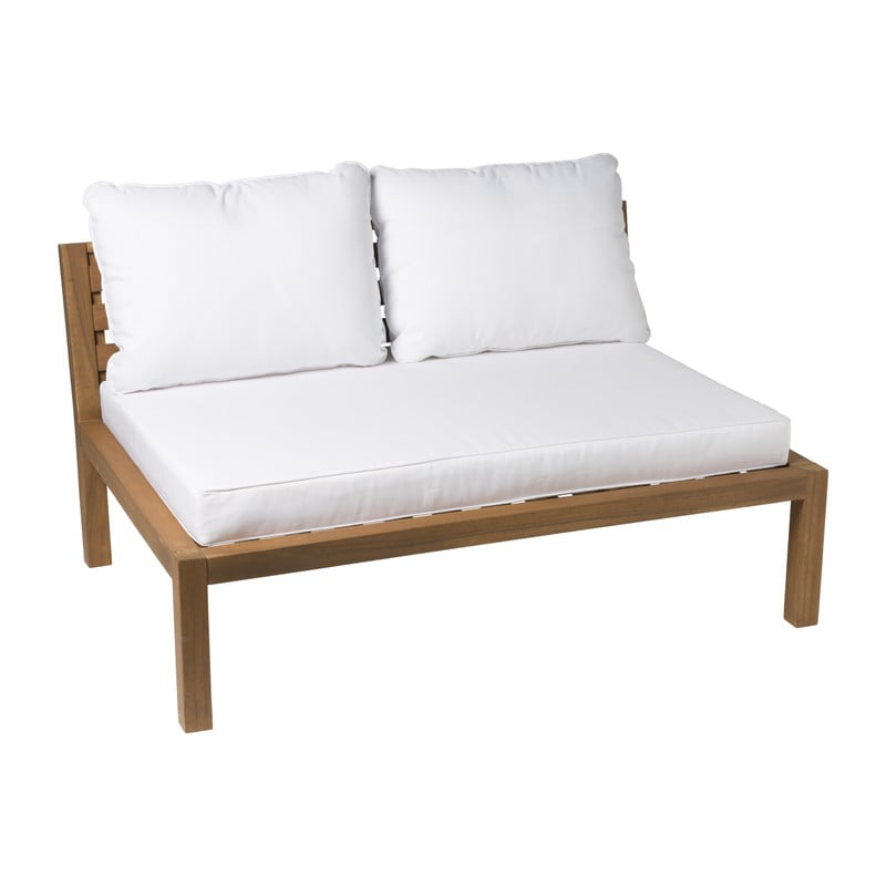 Xenos Loungebank acacia - bruin/wit - 120x90x64 cm