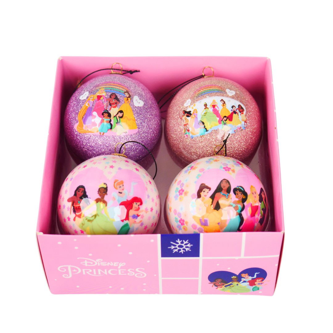 Disney Bauble Box 4 Pcs Princess Polyfoam 16,5x16,5x8,3 cm kerstornament - 