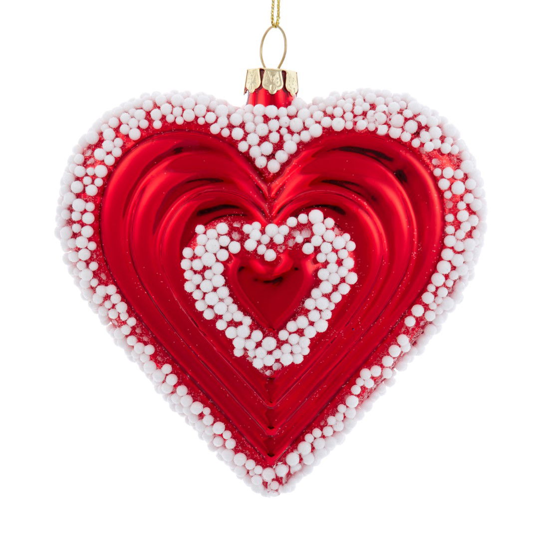 Kurt s. Adler 4 inch Glass Red Heart Orn 11,43x10,16x4,318 cm kerstornament - 