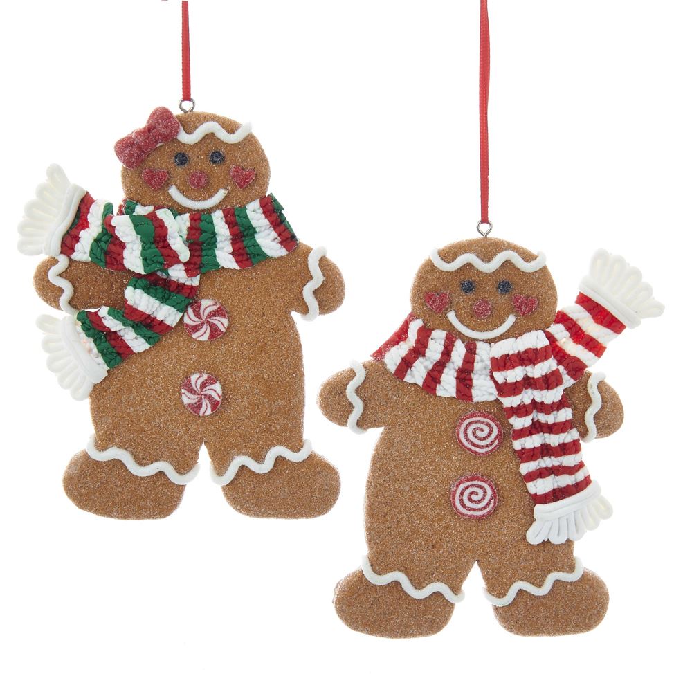 Kurt s. Adler Claydough Gingerbread Boy Or Girl With Scarf 5 Inch - 