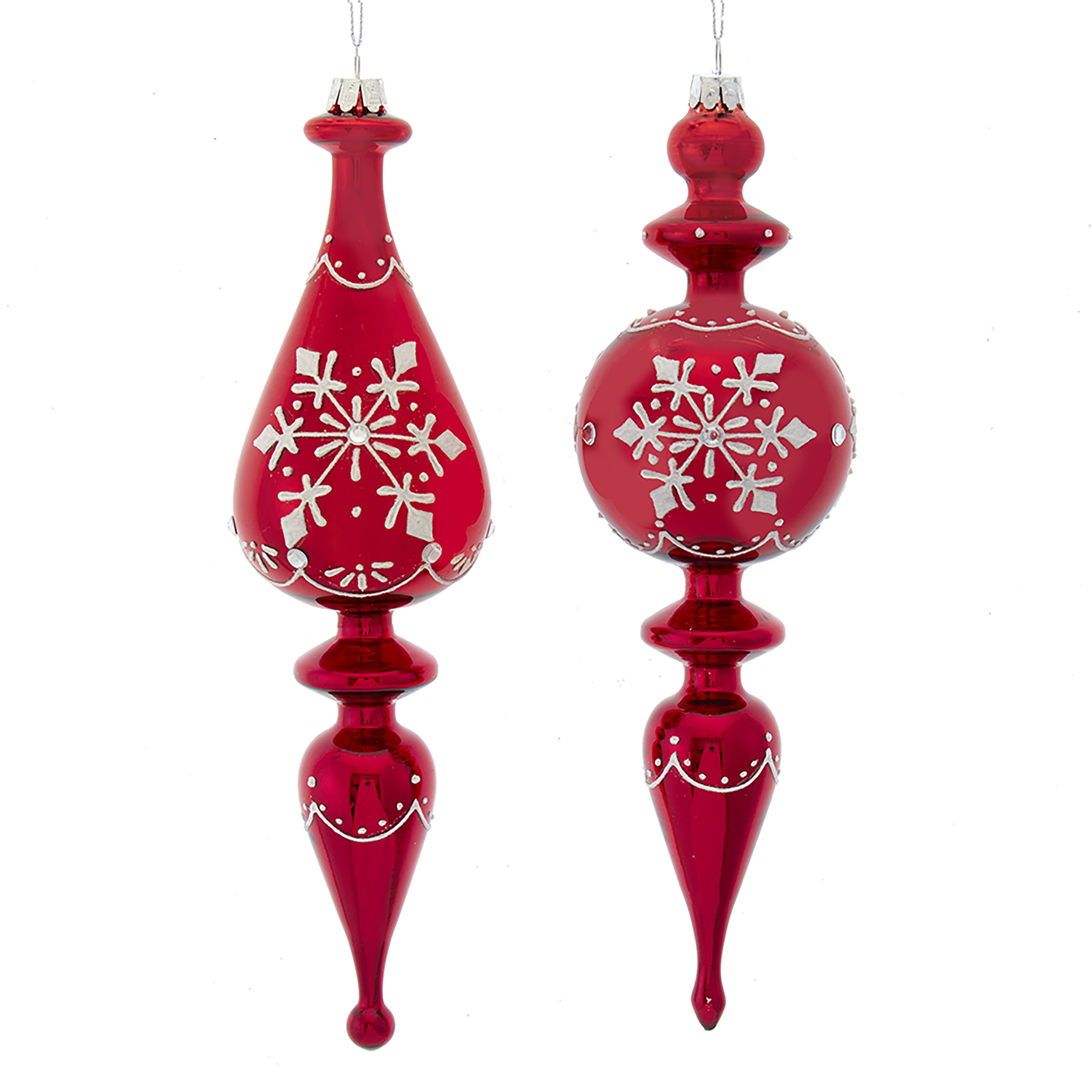 Kurt s. Adler Ornament rood wit plastic h8 cm - 