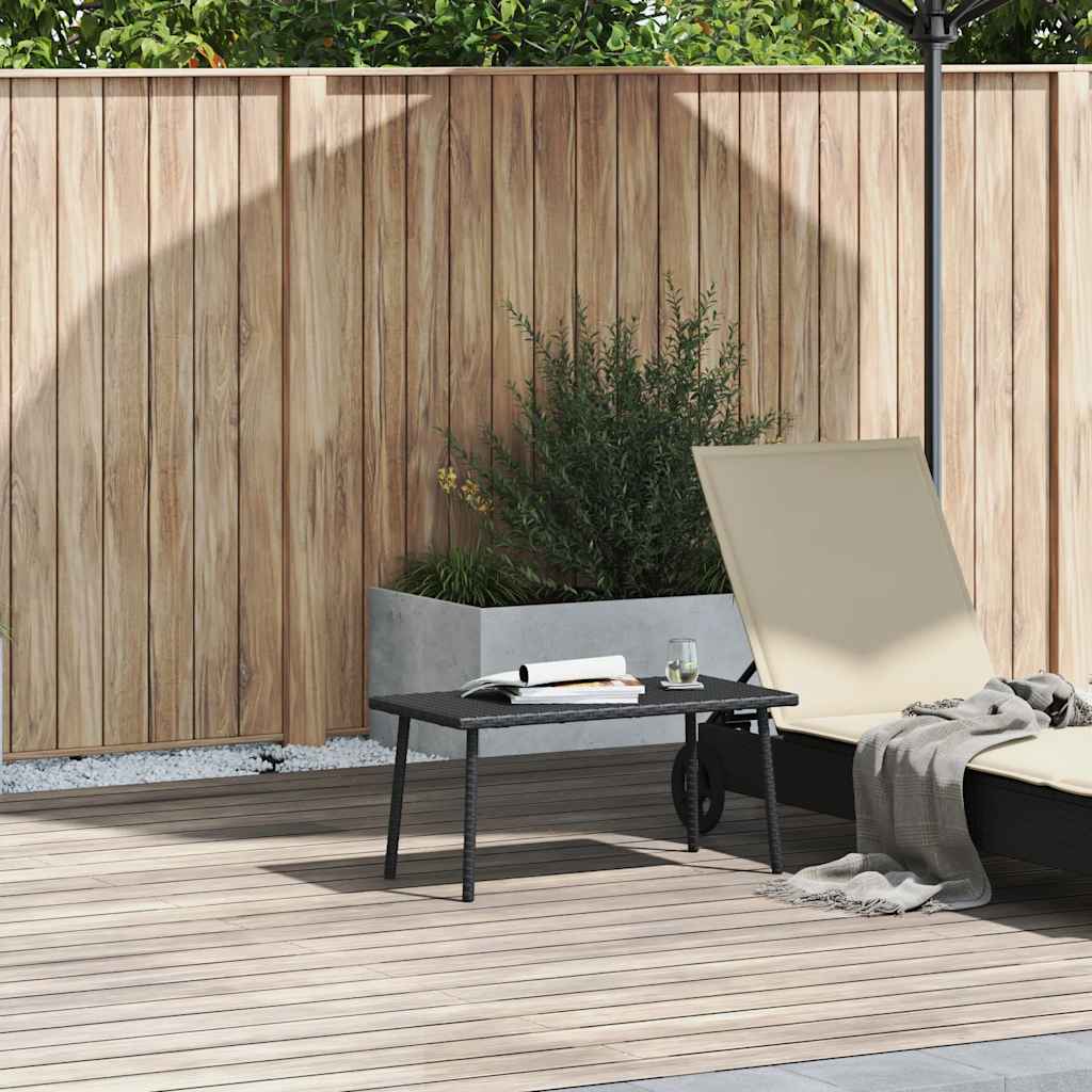 vidaXL Tuin salontafel rechthoekig 80x40x37 cm poly rattan zwart