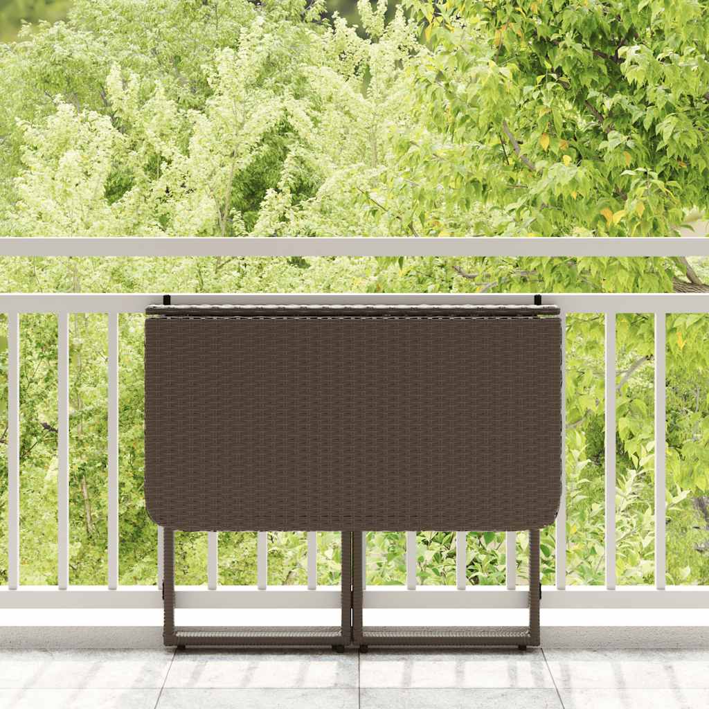 vidaXL Tuintafel inklapbaar 90x51x75 cm poly rattan bruin