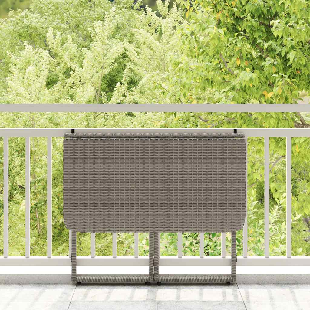 vidaXL Tuintafel inklapbaar 90x51x75 cm poly rattan grijs