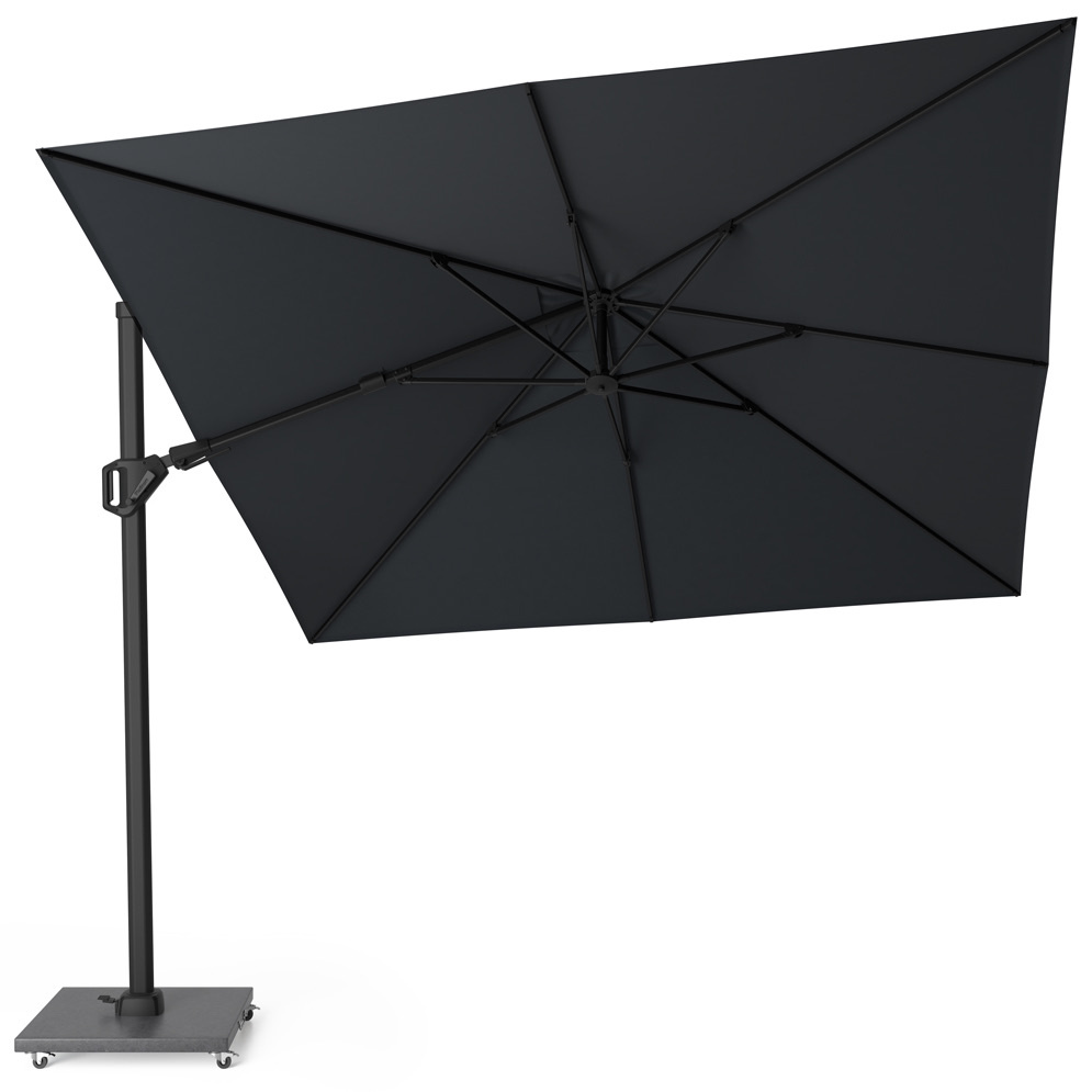 Platinum Challenger T2 premium zweefparasol 300x300 cm matt black mast jet black