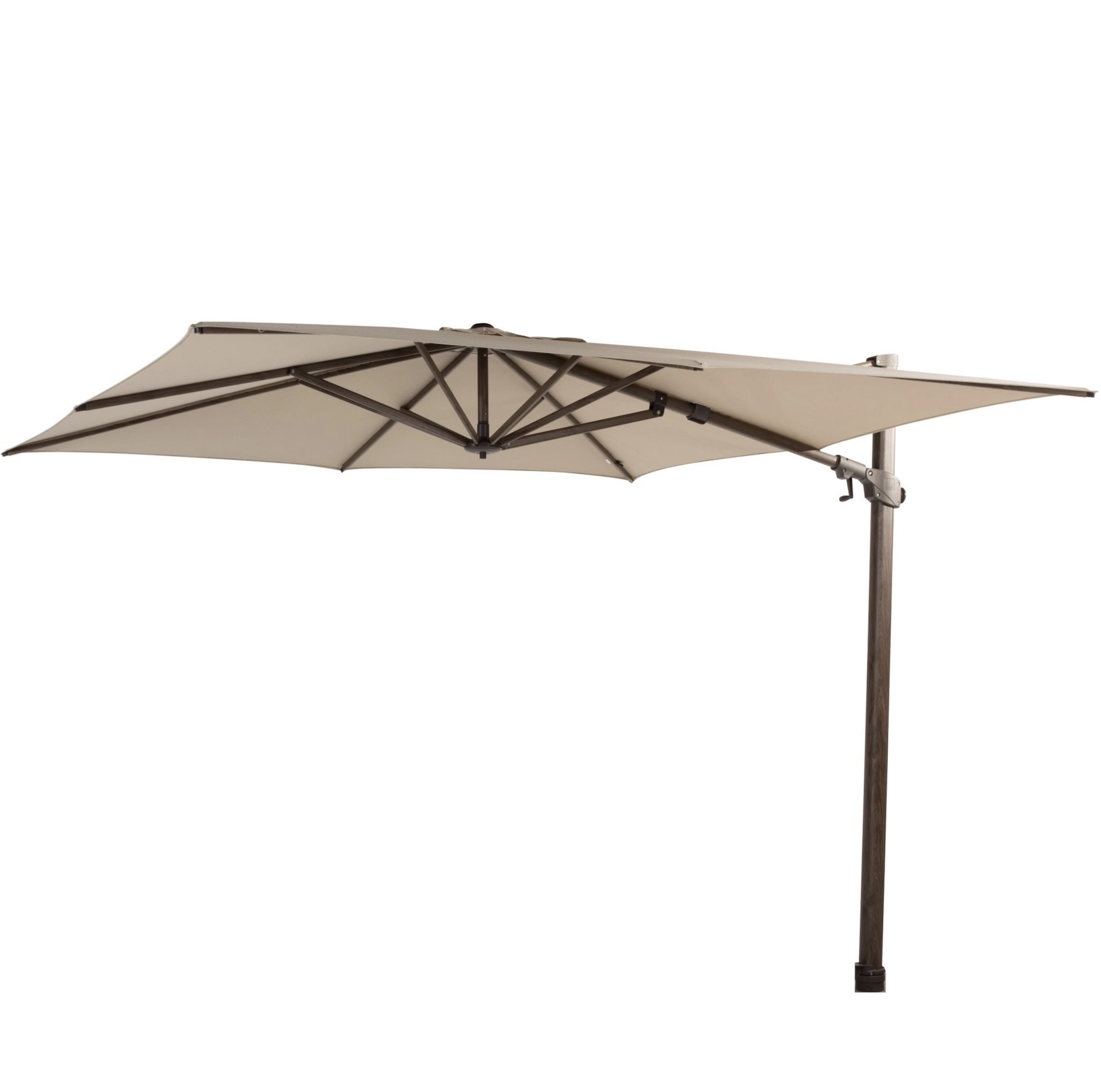 4 Seasons Outdoor Siesta premium zweefparasol 300x300 cm wenge frame beach 