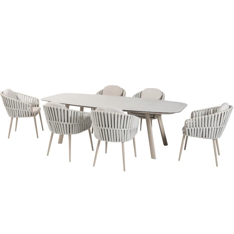 Taste 4SO Manolo Eva dining tuinset 240x103xH75 cm  7 delig latte 