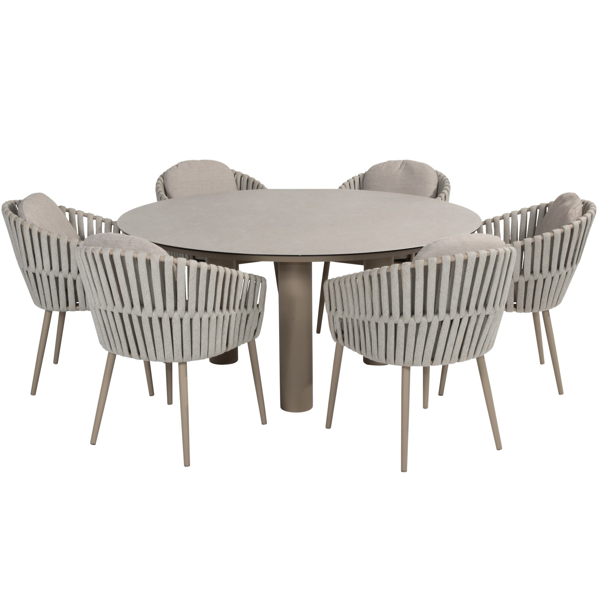 Taste 4SO Eva Donato dining tuinset 160xH75 cm 7 delig keramiek latte 