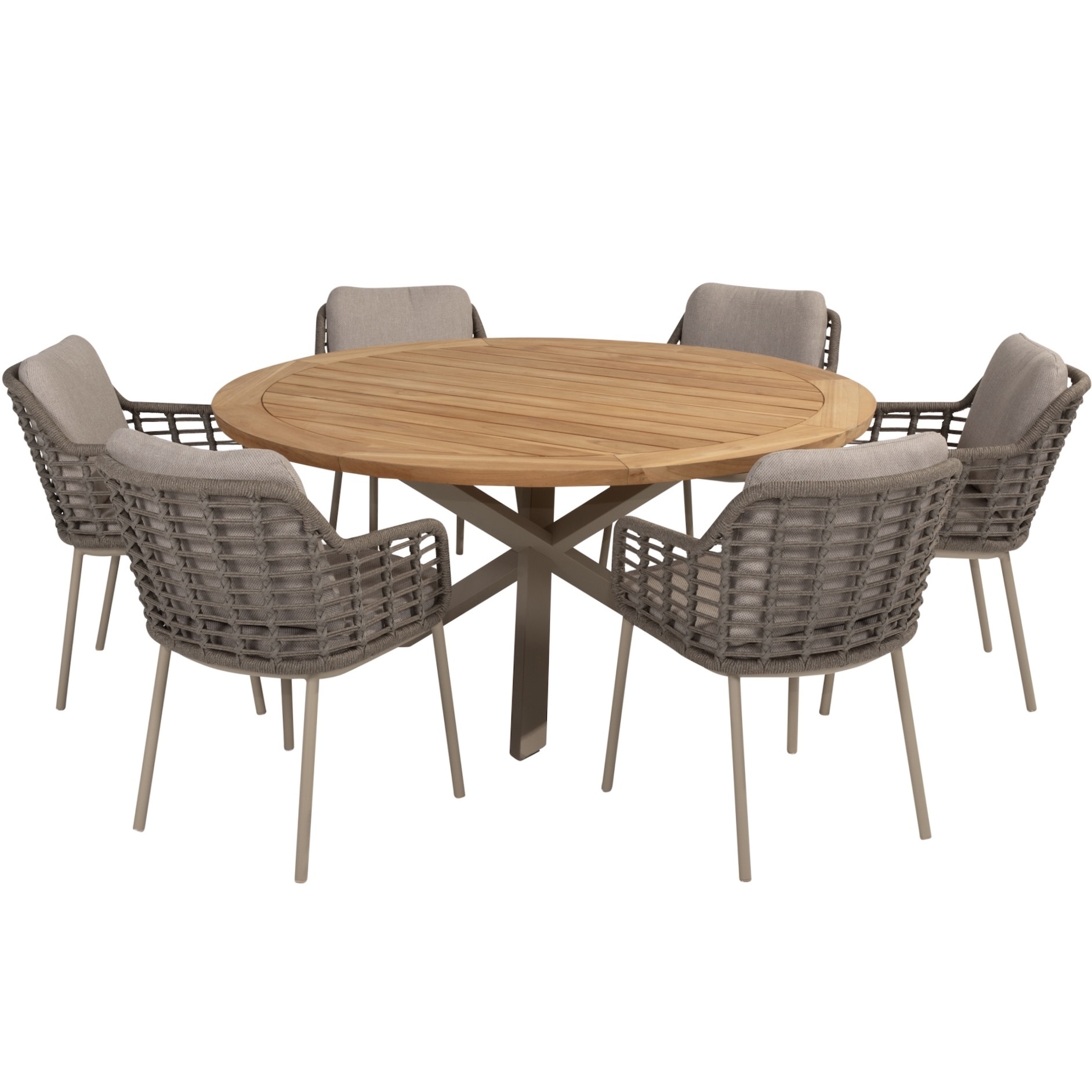 Taste 4SO Puglia Prado dining tuinset 160øx75 cm rond 7 delig teak 