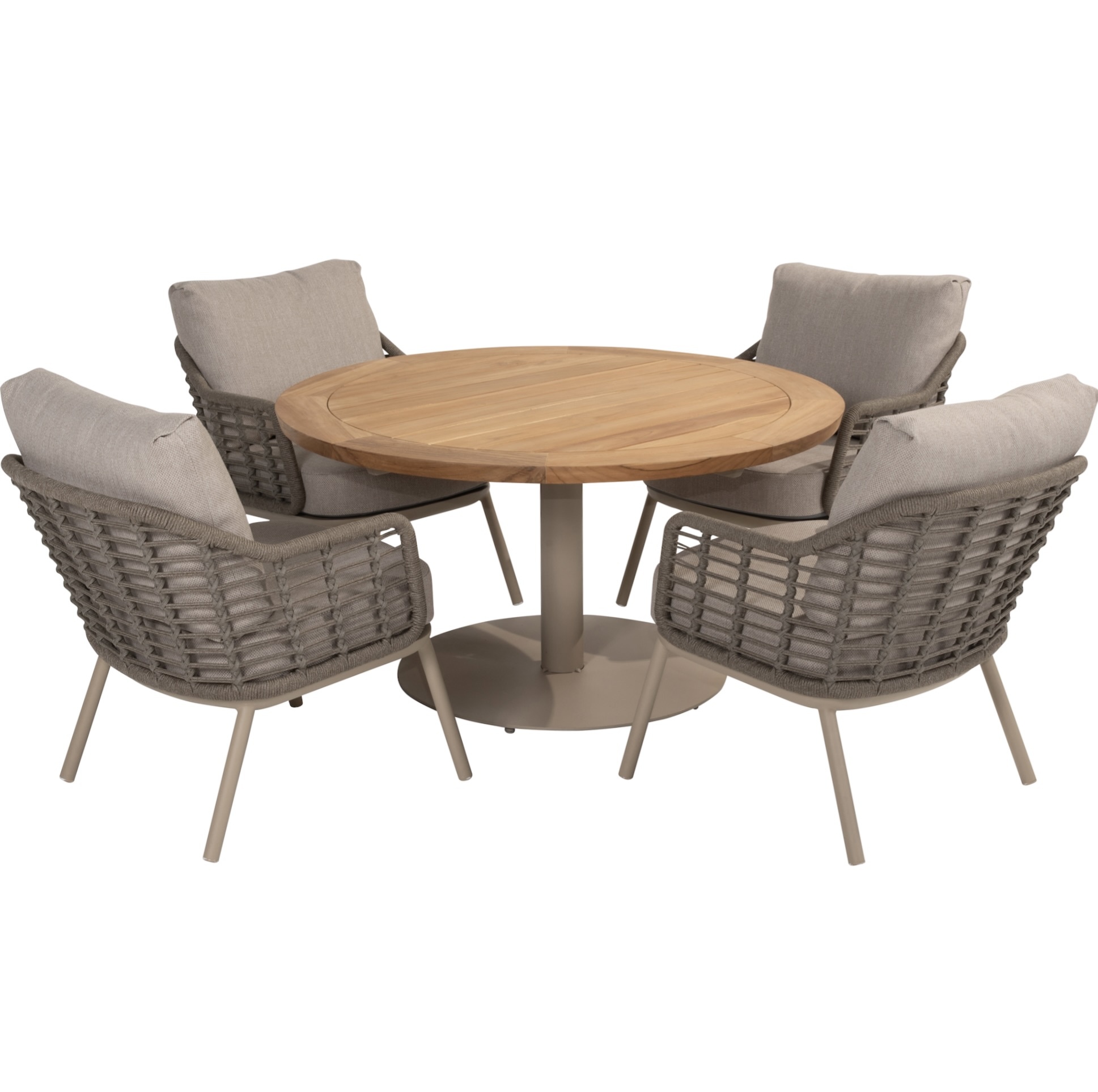 Taste 4SO Puglia Saba low dining tuinset 130ØxH69 cm 5 delig latte 