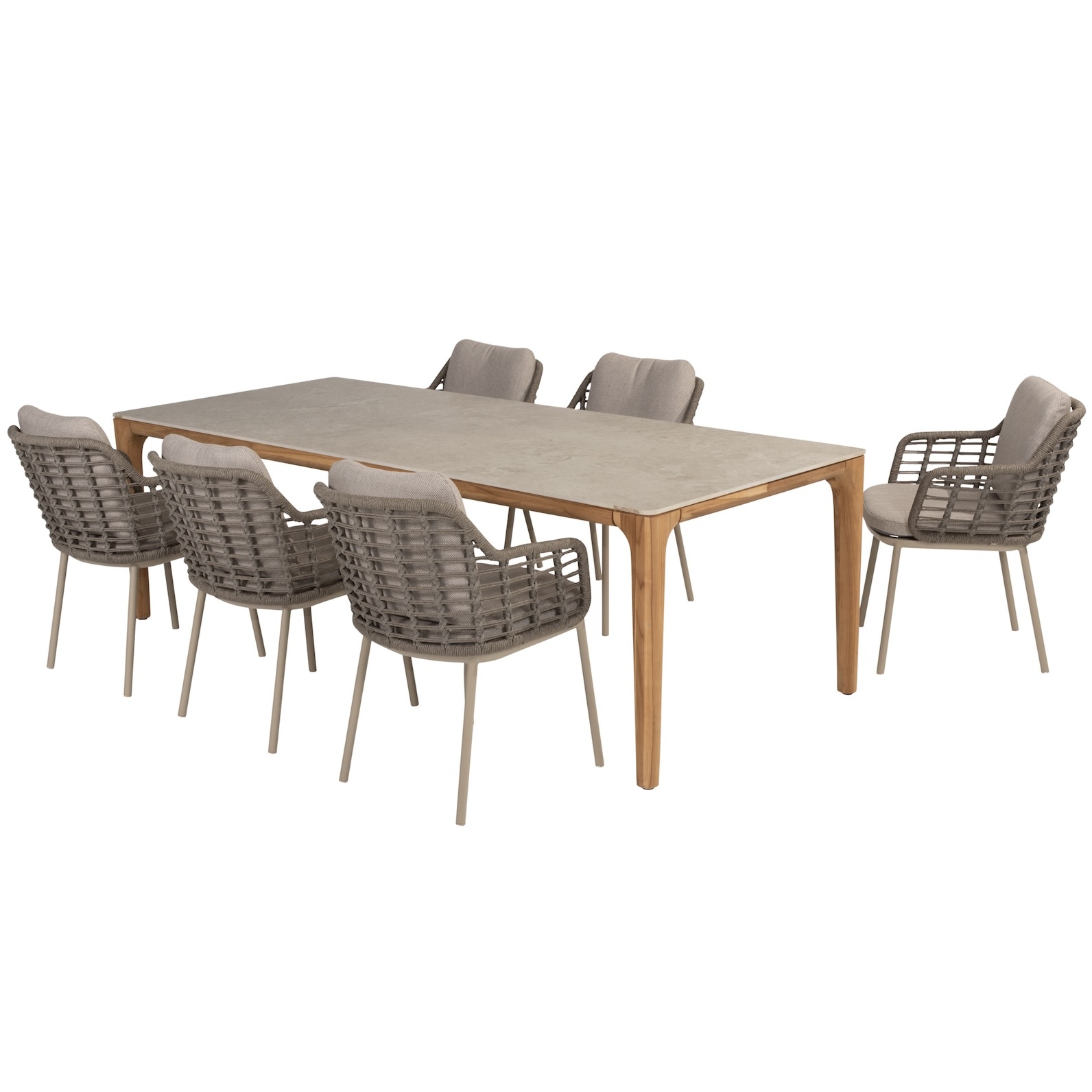 Taste 4SO Puglia Liam dining tuinset 240x100xH75 cm 7 delig teak met keramisch blad 