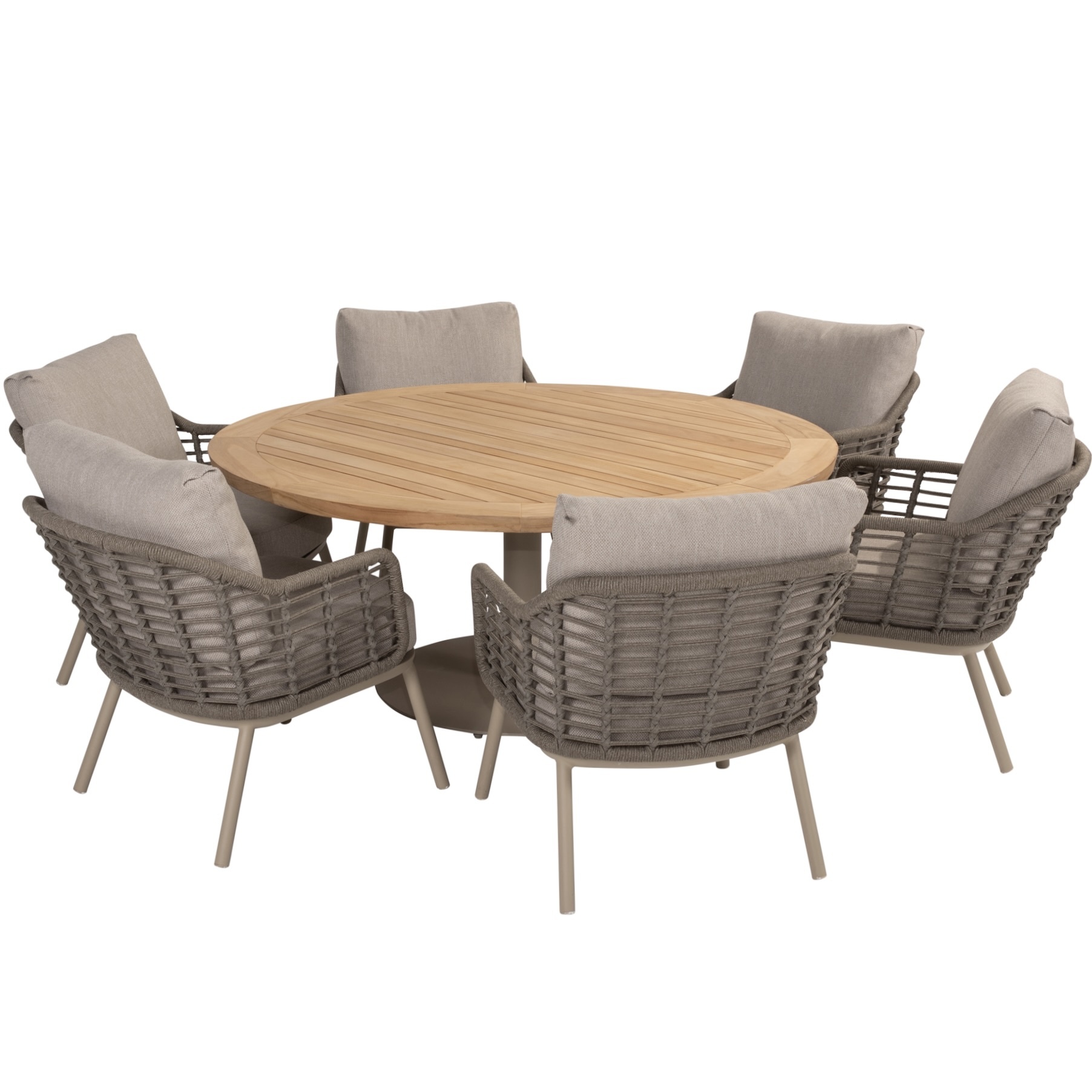 Taste 4SO Puglia Saba low dining tuinset 160ØxH69 cm 7 delig latte 