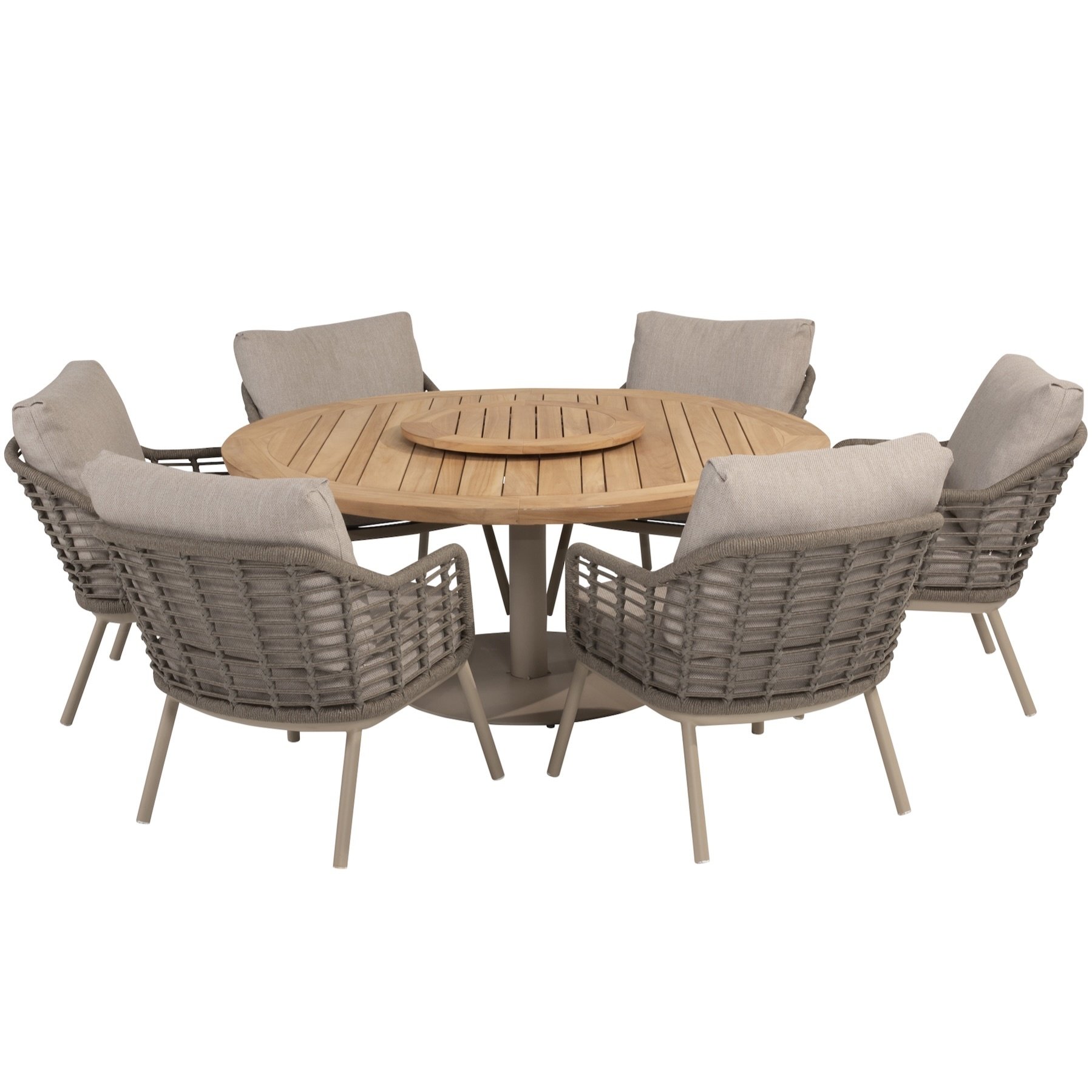 Taste 4SO Puglia Saba low dining tuinset 160ØxH69 cm 8 delig latte 