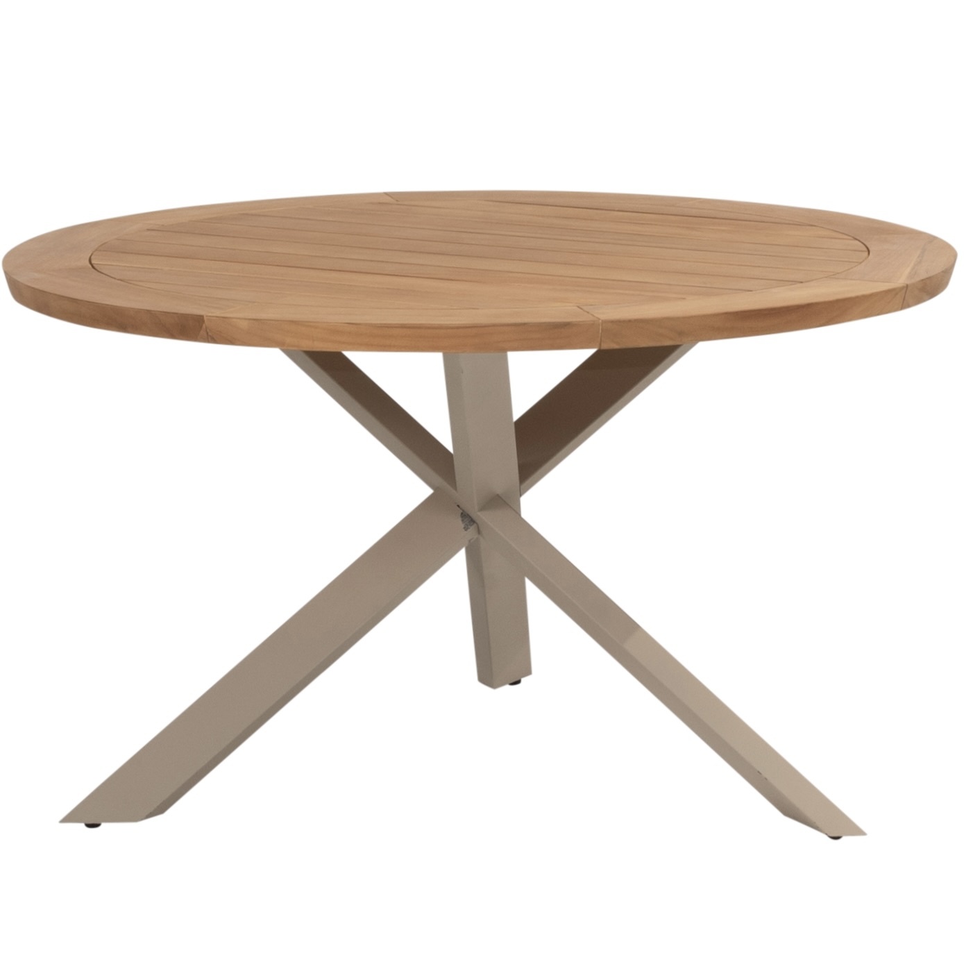 Taste 4SO Prado dining tuintafel 130 cm rond teak met latte onderstel 