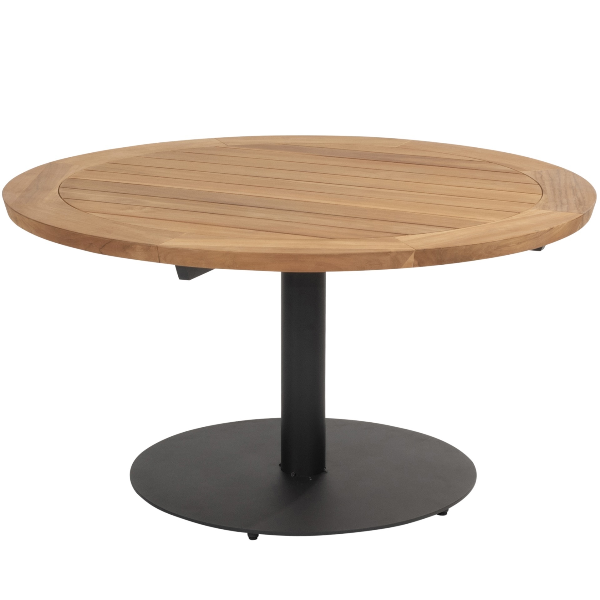 Taste 4SO Saba low dining teak tafel 130ØxH69 cm met antraciet onderstel 