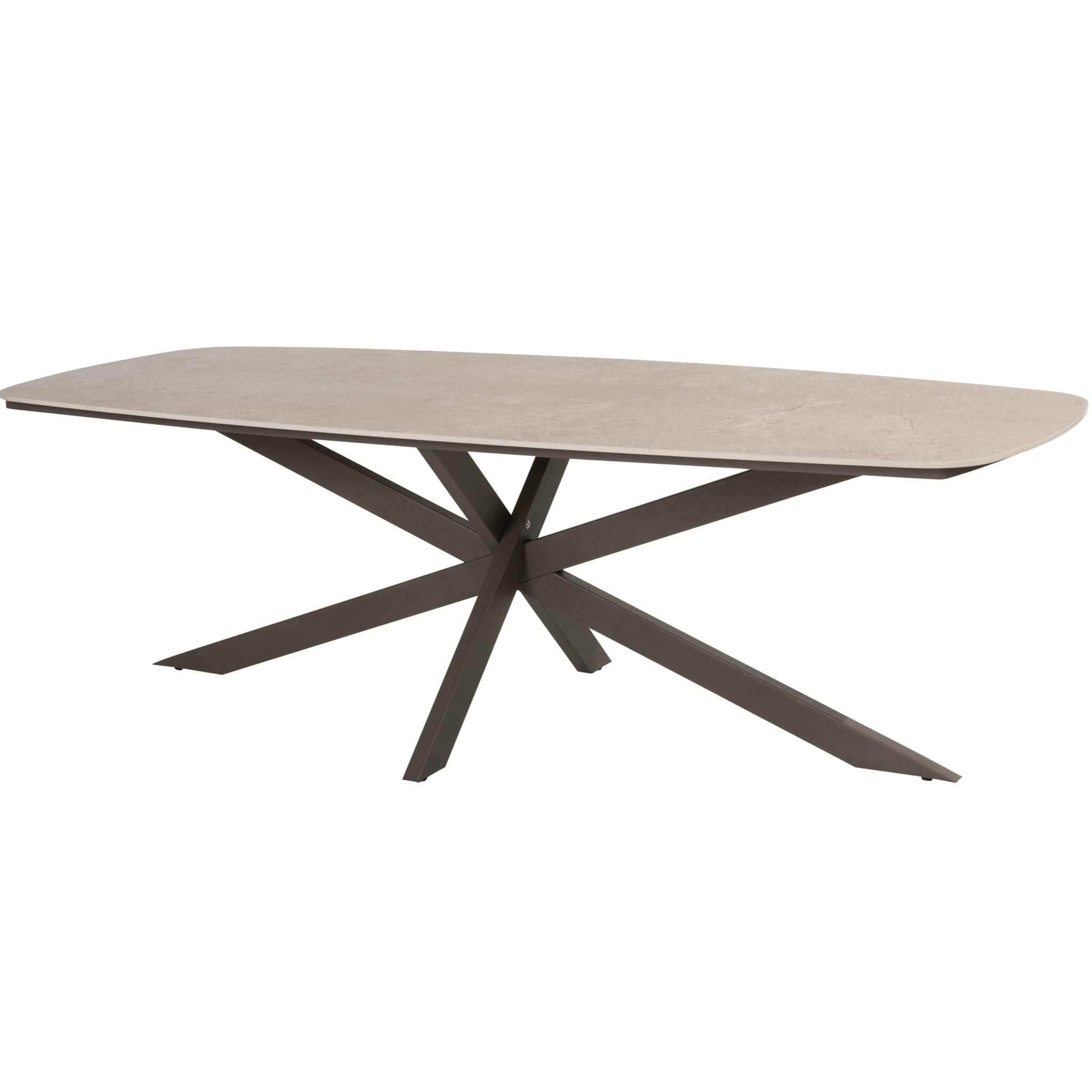 Taste 4SO Prado dining tuintafel 240x105xH75 cm terre met keramisch deens ovaal blad 