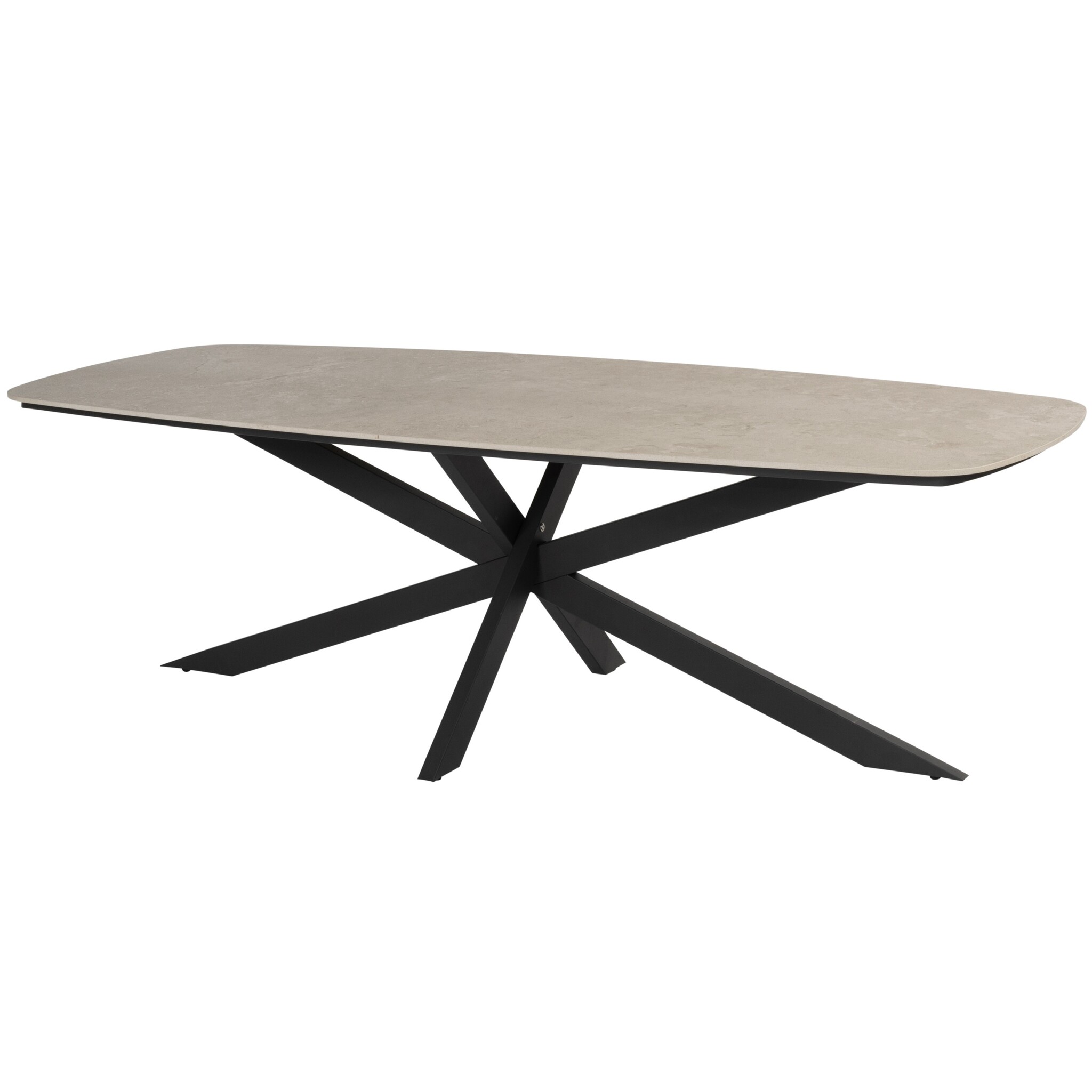 Taste 4SO Prado dining tuintafel 240x105xH75 cm antraciet met keramisch deens ovaal blad 