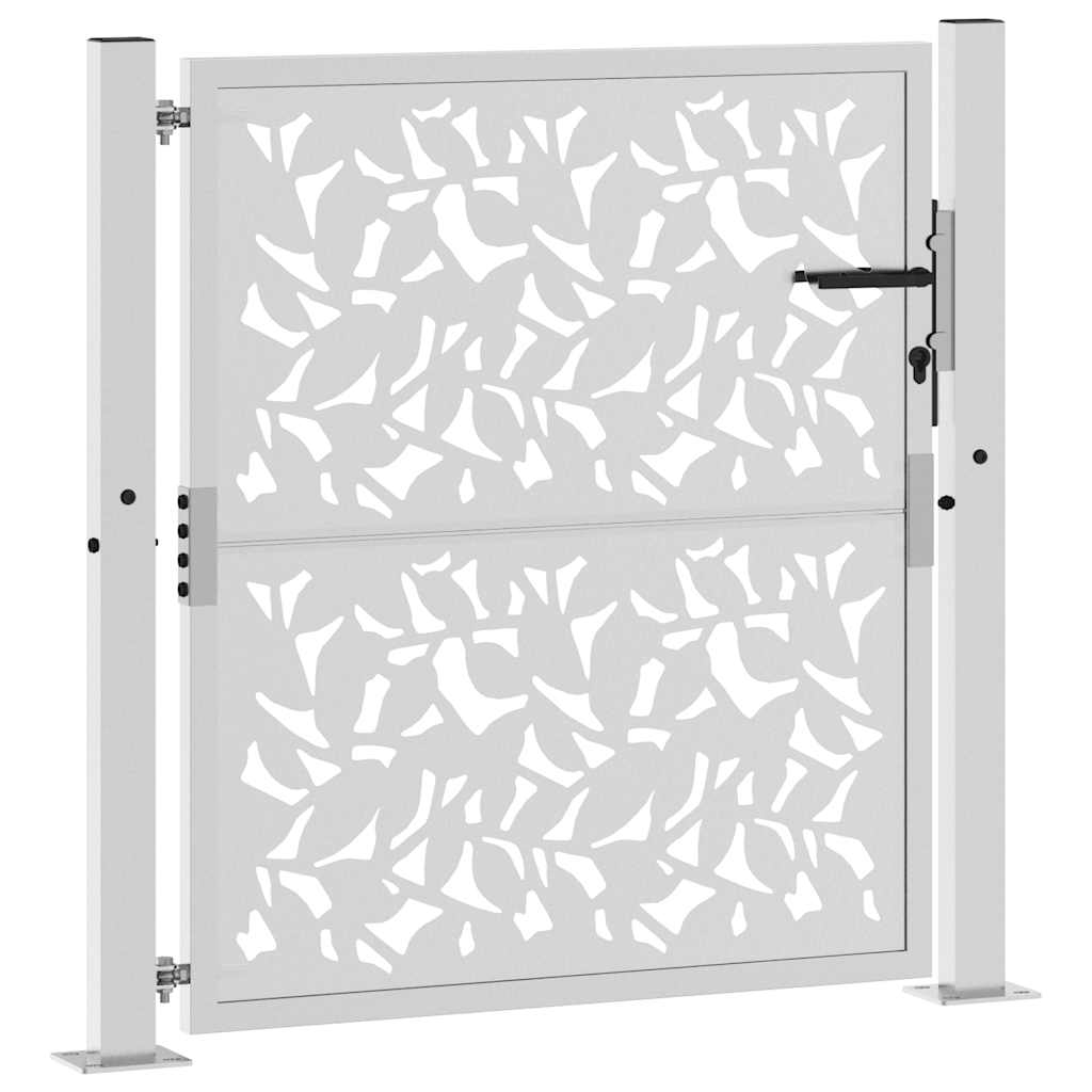 vidaXL Poort met bladontwerp 105x105 cm weervast staal