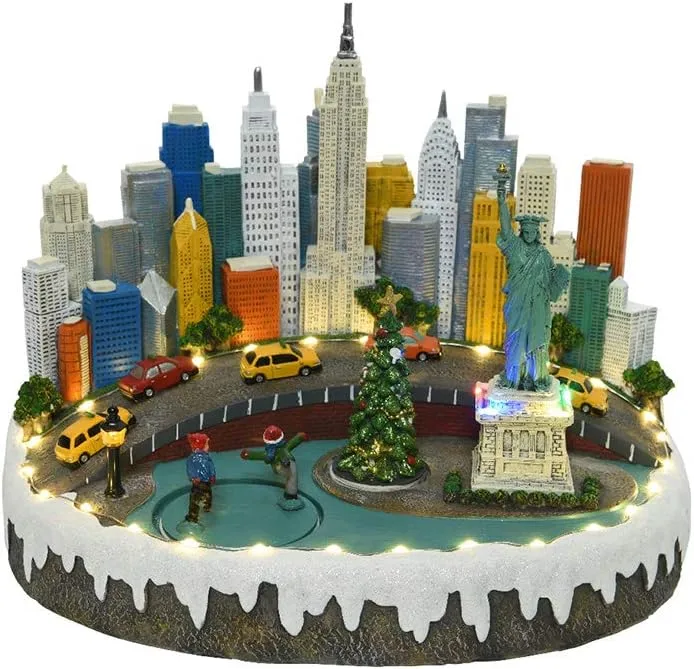 Lumineo LED tafereel kerst New York 33x26x25cm