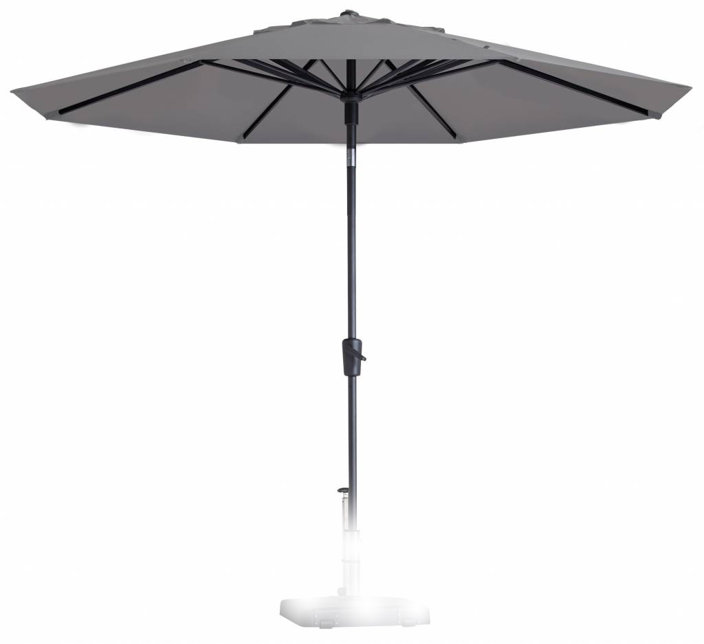 Madison Parasol PAROS 300cm Opdraai LICHT GRIJS