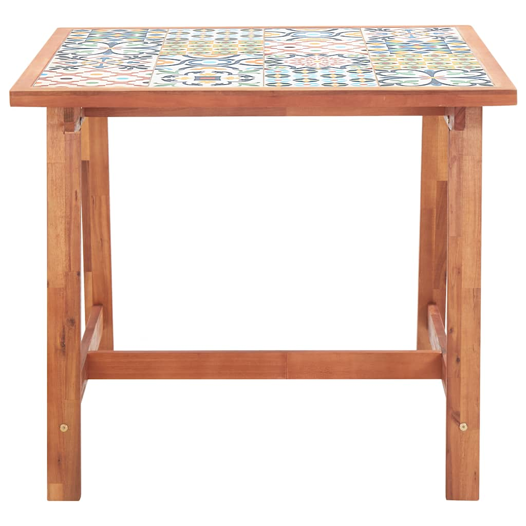 vidaXL Tuintafel 88x88x75 cm tegelblad en massief acaciahout