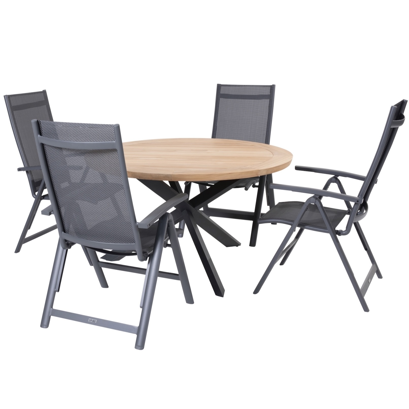 Taste 4SO Verona Prado dining tuinset 130 cm rond 7 delig teak verstelbaar 