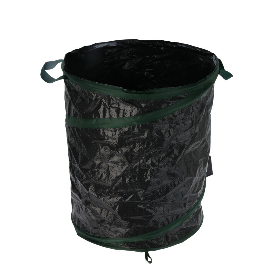 Pro Garden Progarden Tuinafvalzak - opvouwbaar - rond - antraciet - 85 liter - bladeren opruimen -