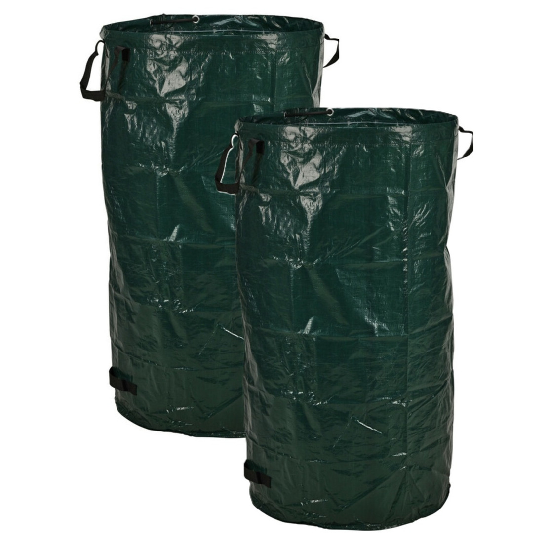 Pro Garden Progarden Tuinafvalzak - 2x - opvouwbaar - rond - antraciet - 238 liter - bladeren opruimen -