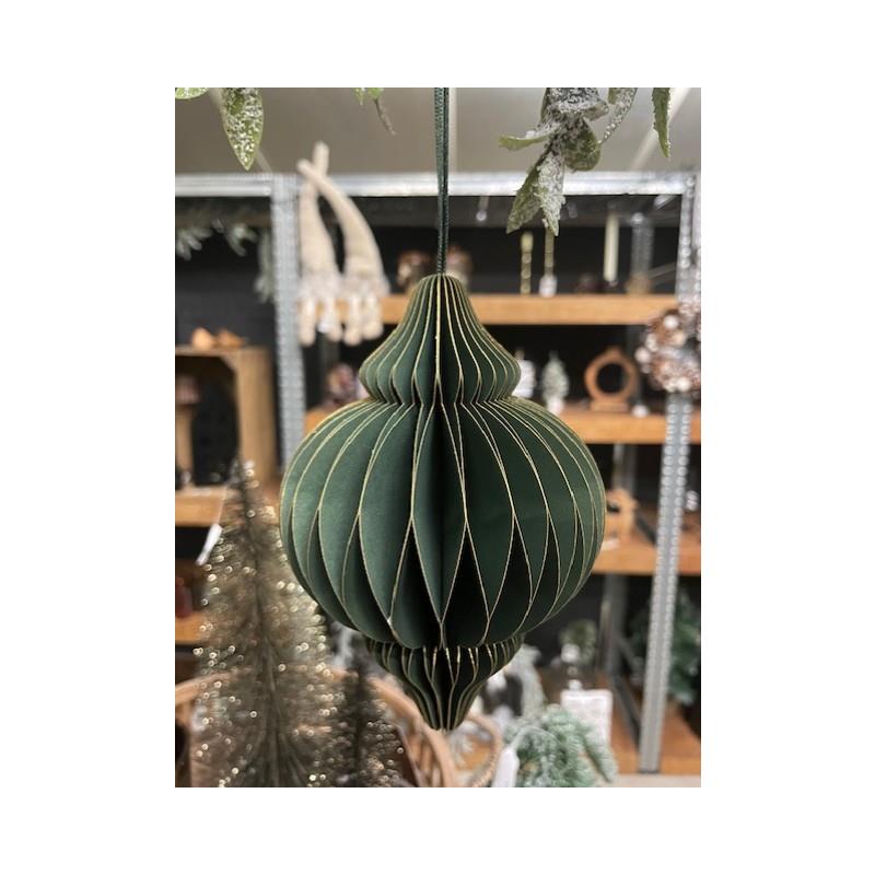 HBX natural living Kerstbal Ui Paper 10cm Groen